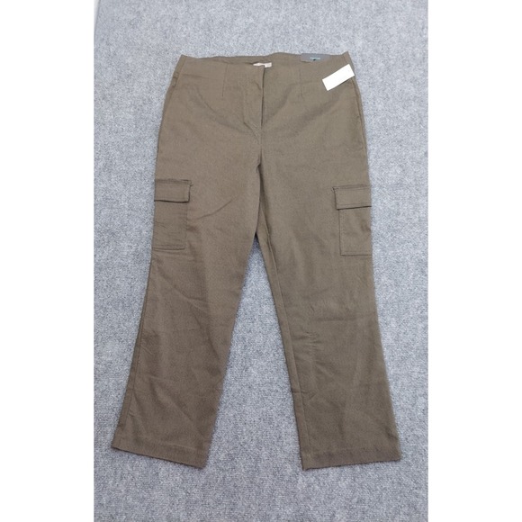 Maurices Pants Womens Large Olive Green Cargo Slim Straight High Rise Short Crop - Picture 1 of 14